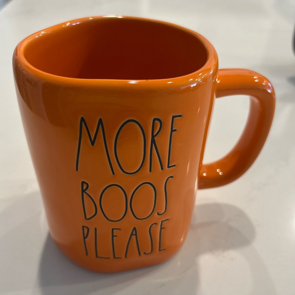 RAE DUNN 16oz Orange Ceramic Mug, MORE BOOS PLEASE